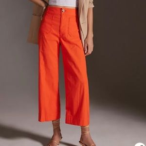 Colette Wide Leg Cropped Pant - light red